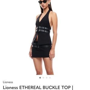 Lioness Black Ethereal Buckle Top and bottom size small